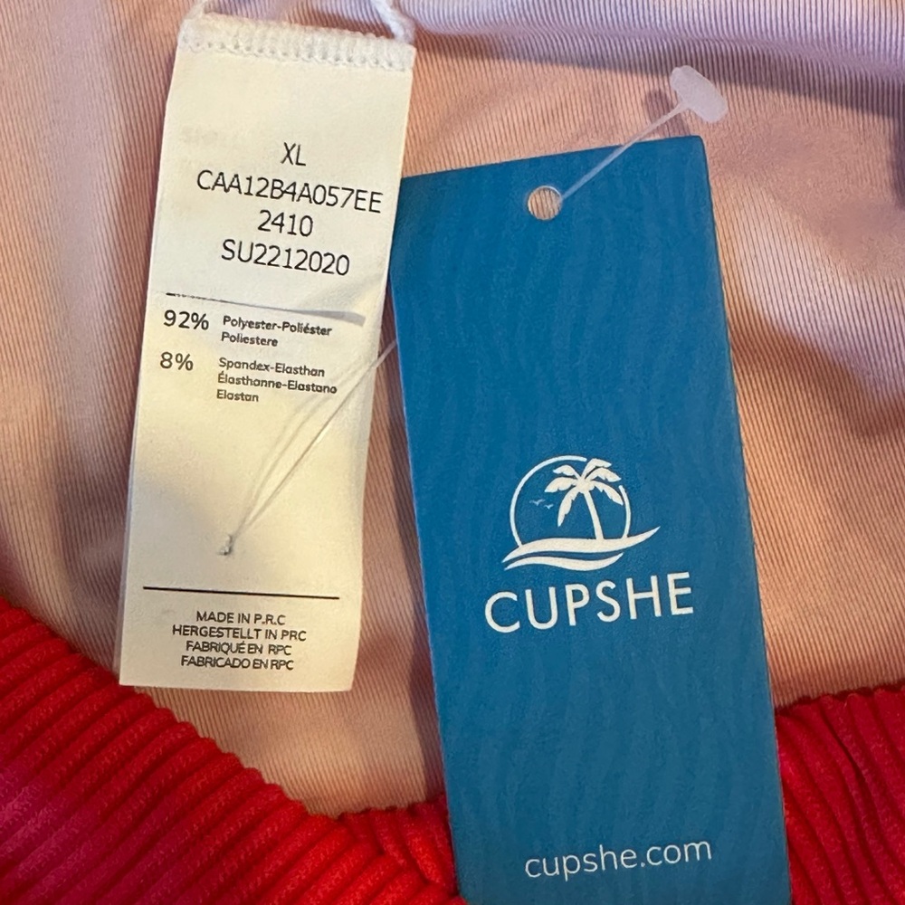 Cupshe Red Women’s Bikini Bottoms XL NWT - Picture 3 of 3